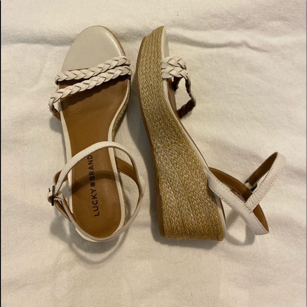 White wedge sandals